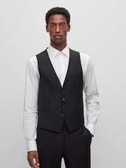 BOSS Black Slim Fit Wool Blend Waistcoat - Image 1 of 5