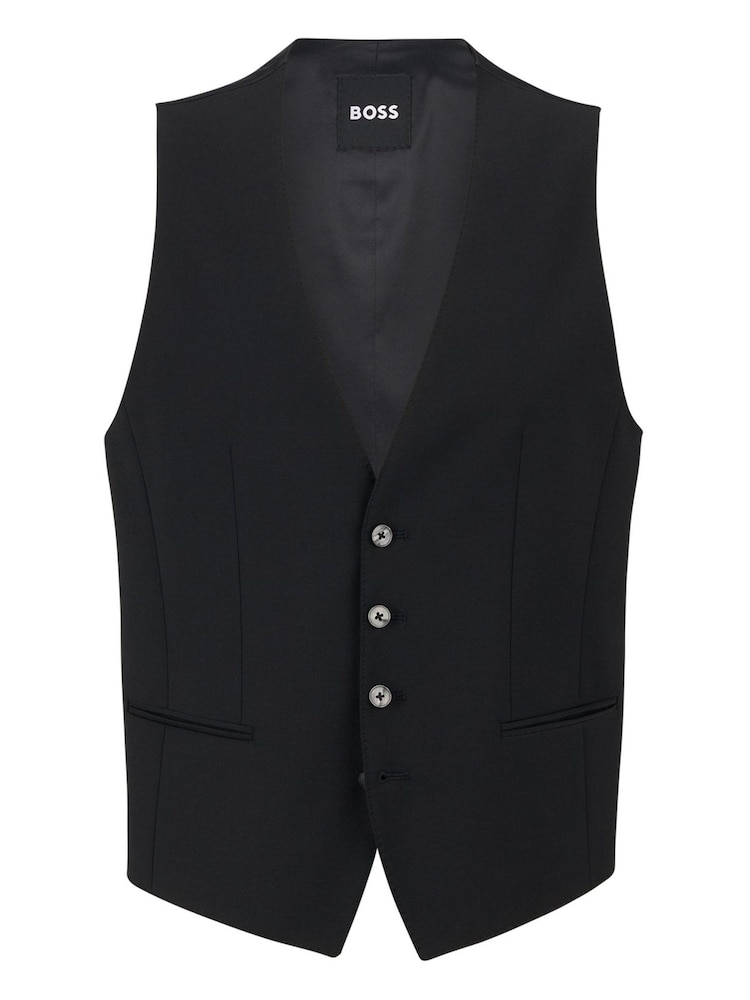 BOSS Black Slim Fit Wool Blend Waistcoat - Image 5 of 5