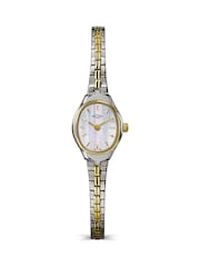 Rotary Metallic Ladies Mother Of Pearl Dial Two Tone Plated Stainless Steel Bracelet Watch - Image 1 of 6