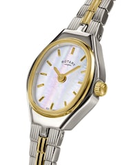 Rotary Metallic Ladies Mother Of Pearl Dial Two Tone Plated Stainless Steel Bracelet Watch - Image 2 of 6