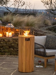 Pacific Natural Garden Cosiscoop Pillar Teak Lantern - Image 1 of 5