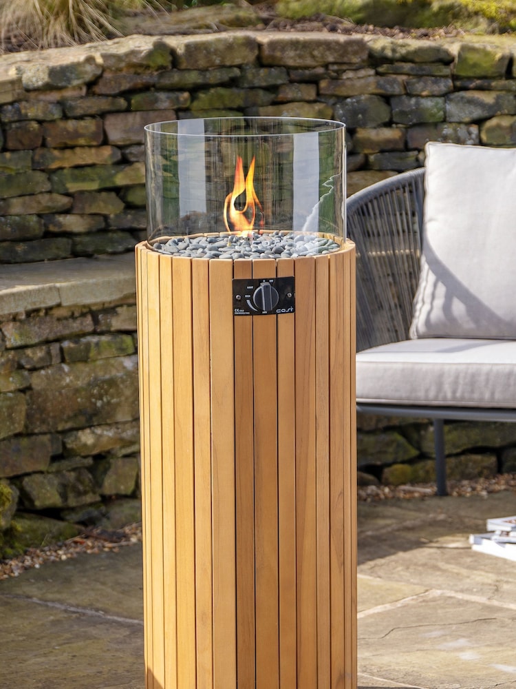 Pacific Natural Garden Cosiscoop Pillar Teak Lantern - Image 2 of 5