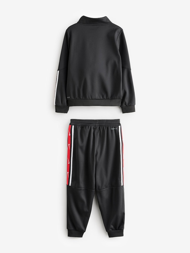 Nike Black Little Kids Club Taped Poly Tracksuit - Image 2 of 6
