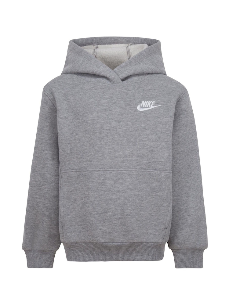 Nike Grey Little Kids Club Fleece Overhead Hoodie - Image 2 of 4