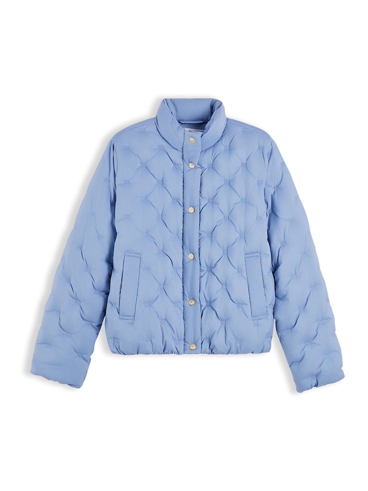 Blau - Tommy Hilfiger Gold-Tone Button Flag Down Quilted Jacket - Bild 5 von 5 Blau - Tommy Hilfiger Gold-Tone Button Flag Down Quilted Jacket - Bild 5 von 5