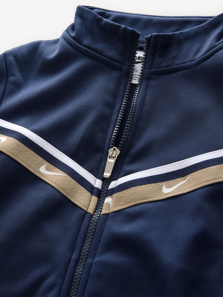 Nike Blue Little Kids Club Taped Poly Tracksuit - Image 5 of 5