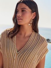 Gold Stitch Detail Kimono Dress - Image 4 of 6