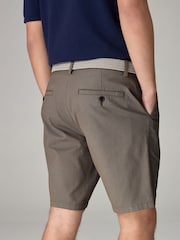 Dark Stone Belted 100% Cotton Chino Shorts - Image 2 of 4