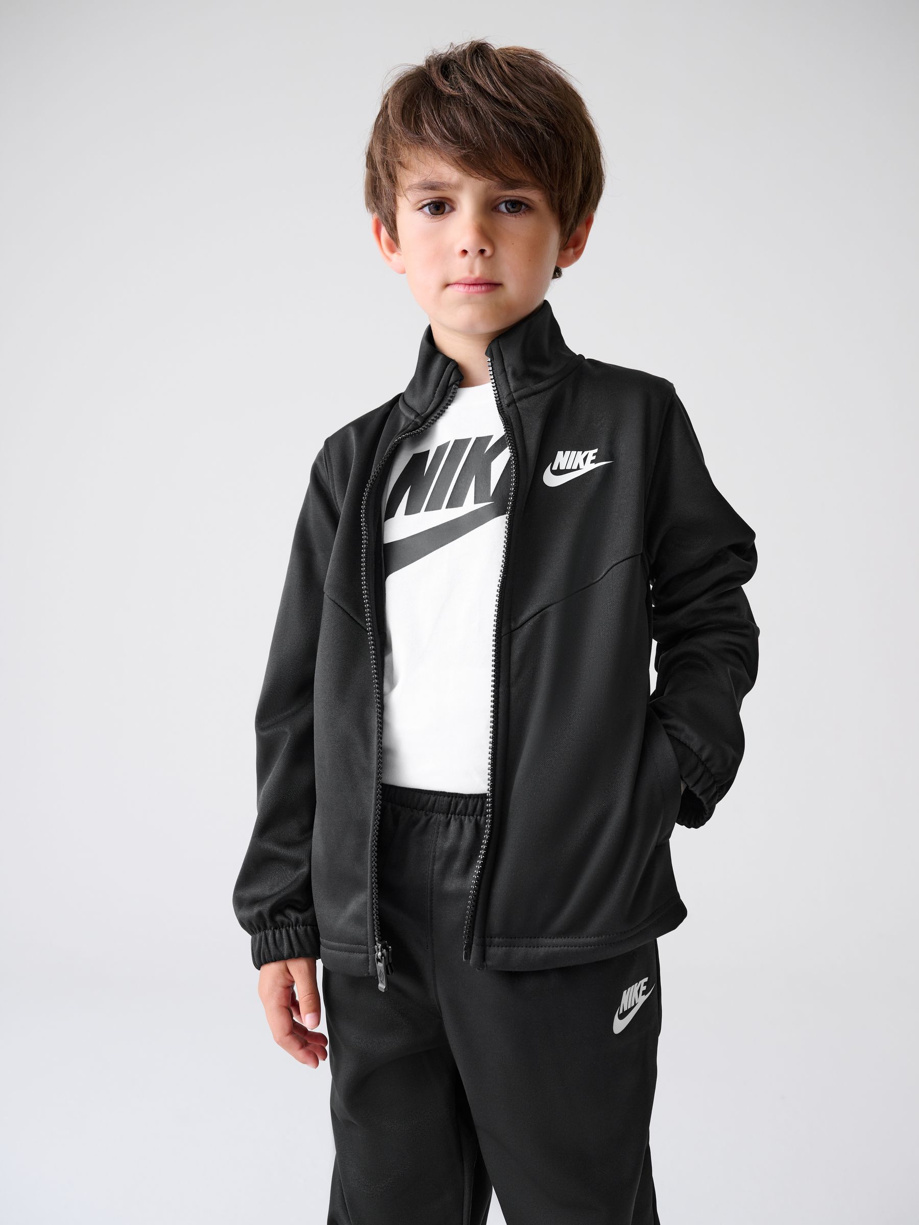 nike black essentials slim trackies