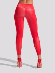 Ann Summers Red Velvet PU Leggings - Image 2 of 3
