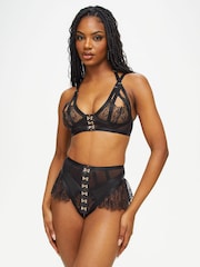 Ann Summers Black Exuberant Lace & Mesh Bra & Knickers Set - Image 1 of 5