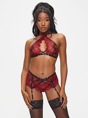 Ann Summers Red Brooke Floral Lace Bra & Knickers Set - Image 2 of 5