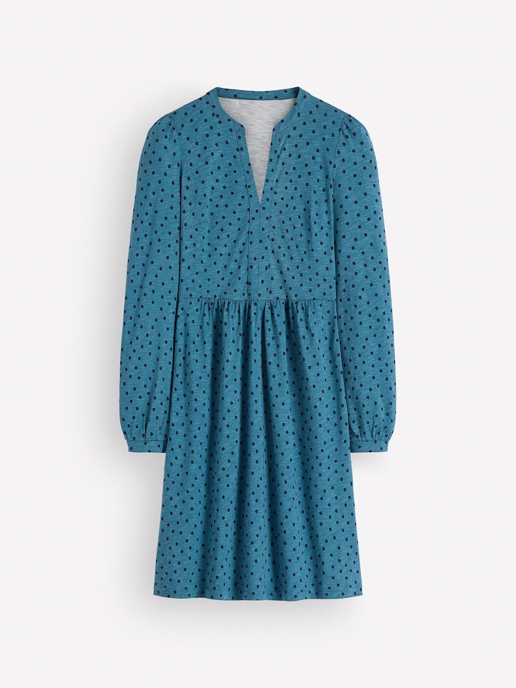 Boden Blue Polka Dot Naomi Long Sleeve Dress - Image 5 of 5 Boden Blue Polka Dot Naomi Long Sleeve Dress - Image 5 of 5
