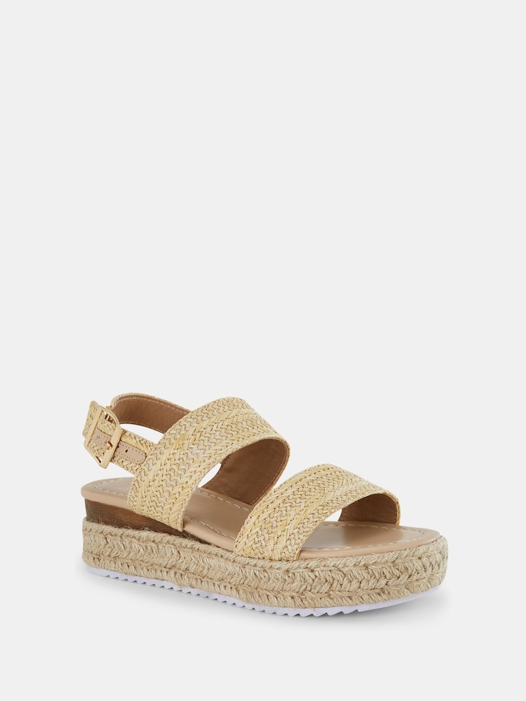 Novo Natural Regular Fit Sadie Espadrille Double Strap Sandals - Image 3 of 6