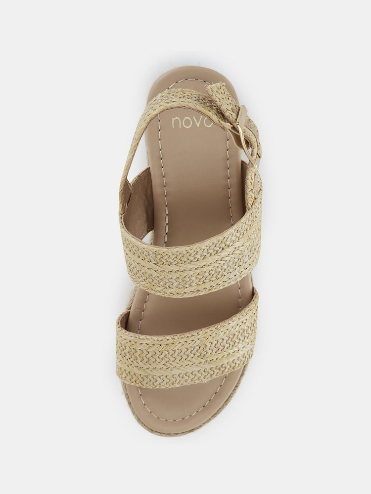 Novo Natural Regular Fit Sadie Espadrille Double Strap Sandals - Image 4 of 6