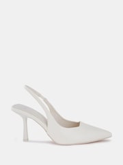Novo White Regular Fit Zafu Slingback Court Shoes - Image 2 of 6