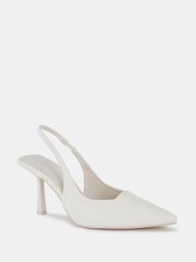 Novo White Regular Fit Zafu Slingback Court Shoes - Image 3 of 6