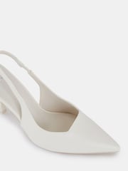 Novo White Regular Fit Zafu Slingback Court Shoes - Image 4 of 6