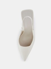 Novo White Regular Fit Zafu Slingback Court Shoes - Image 5 of 6