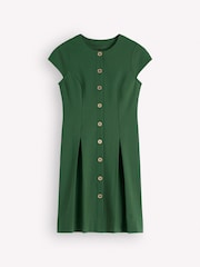 Boden Green Short Pleated Button Dress - Image 5 of 5