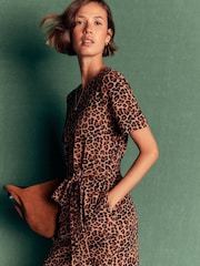 Boden Brown T-Shirt Jersey Midi Dress - Image 2 of 6