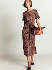 Boden Brown T-Shirt Jersey Midi Dress - Image 4 of 6