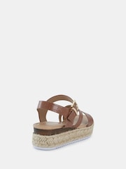 Novo Brown Wide Fit SIMBA Espadrille Strappy Sandals - Image 6 of 6