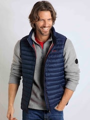 Weird Fish Blue Langtree Lightweight Showerproof Padded Gilet - Image 1 of 7