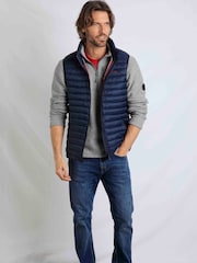 Weird Fish Blue Langtree Lightweight Showerproof Padded Gilet - Image 3 of 7