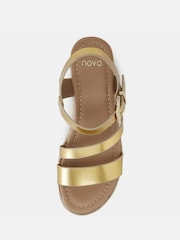 Novo Gold Wide Fit SIMBA Espadrille Strappy Sandals - Image 5 of 6