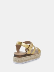 Novo Gold Wide Fit SIMBA Espadrille Strappy Sandals - Image 6 of 6
