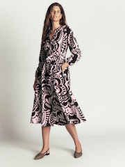 Boden Black Nicola Cotton Midi Dress - Image 4 of 7