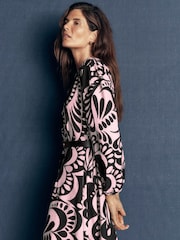 Boden Black Nicola Cotton Midi Dress - Image 5 of 7