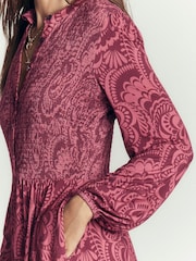 Boden Purple Smocked Jersey Shirt Dress - Image 2 of 6