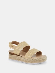 Novo Natural Wide Fit Sadie Espadrille Double Strap Sandals - Image 3 of 6