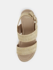 Novo Natural Wide Fit Sadie Espadrille Double Strap Sandals - Image 5 of 6