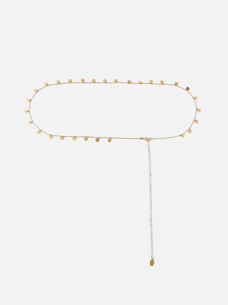 Accessorize Gold Tone Single Disc Drop Belly Chain - Image 1 of 2