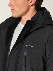 Μαύρο - Hollister Heavyweight Logo Parka Coat - Εικόνα 4 από 8