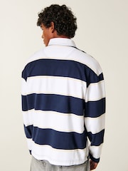 Hollister Blue Stripe Long Sleeve Rugby Polo Shirt - Image 2 of 5