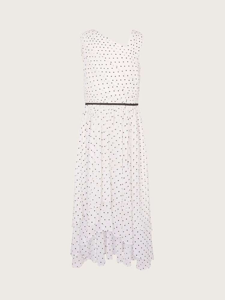 Monsoon Natural Abigail Polka Dot Prom Dress - Image 1 of 3