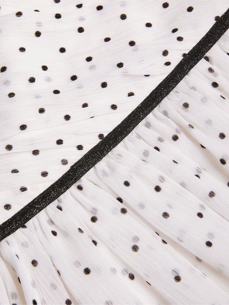Monsoon Natural Abigail Polka Dot Prom Dress - Image 3 of 3