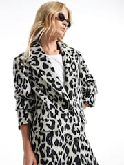 River Island Cream Leopard Duster Coat - Image 3 of 4