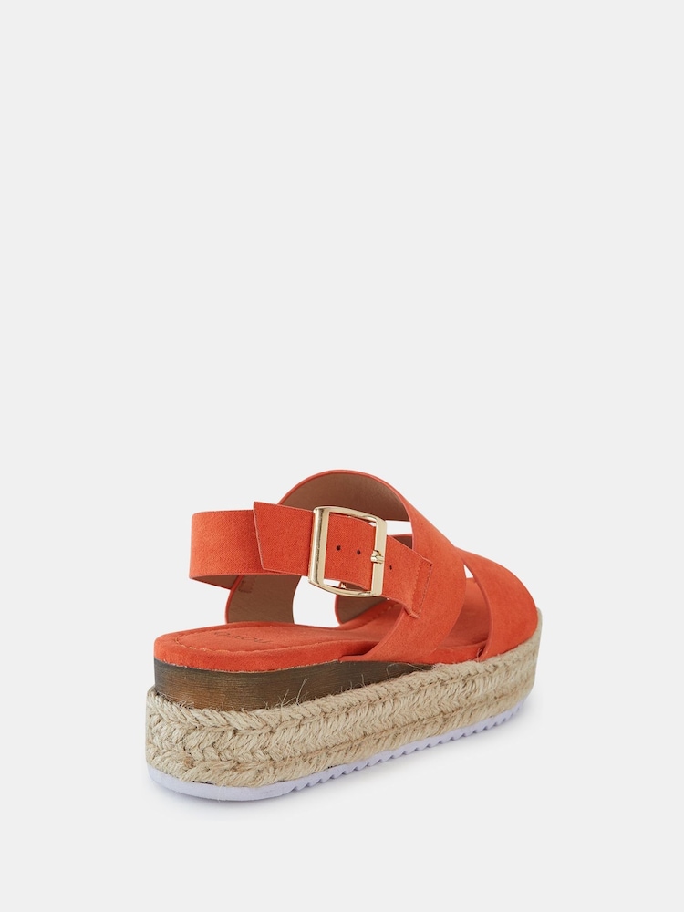 Novo Orange Wide Fit Sadie Espadrille Double Strap Sandals - Image 6 of 6 Novo Orange Wide Fit Sadie Espadrille Double Strap Sandals - Image 6 of 6