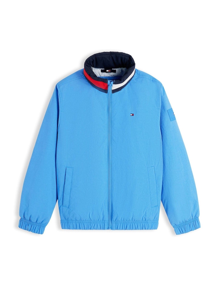 Tommy Hilfiger Blue Essential Flag Logo Collar Padded Jacket - Image 6 of 6 Tommy Hilfiger Blue Essential Flag Logo Collar Padded Jacket - Image 6 of 6