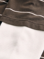 Hollister Brown Boxy Heavyweight Stripe Polo Shirt - Image 5 of 5