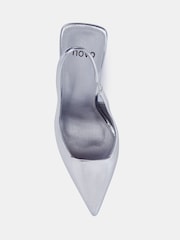 Novo Light Silver Zafu Slingback Court Shoes - Image 4 of 5