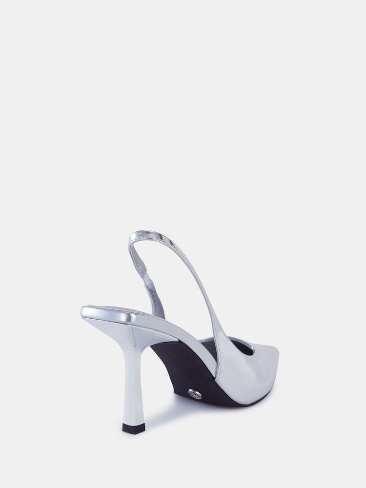 Novo Light Silver Zafu Slingback Court Shoes - Image 5 of 5 Novo Light Silver Zafu Slingback Court Shoes - Image 5 of 5