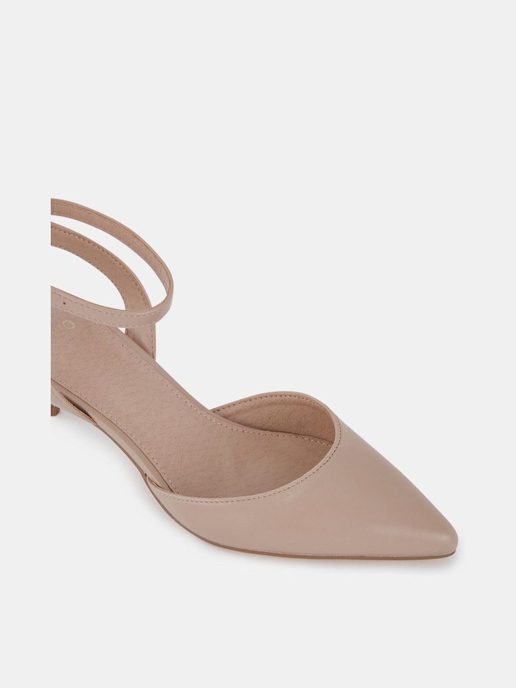 Novo Nude Regular Fit Novo Ingerid Low Heel Ankle Strap Court Shoes - Image 5 of 5