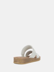 Novo Silver Regular Fit Samara Diamante Mule Sandals - Image 4 of 4