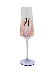 Widdop Pink Birthday Flute 21 Glass - Image 1 of 6